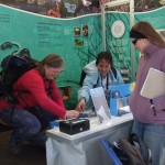 Scottish Agricultural College students at the VMR Info trailer